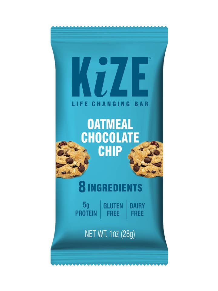 Oatmeal Chocolate Chip, Protein Snack Bar, 1oz, 24ct for wholesale by KiZE Life Changing Bars