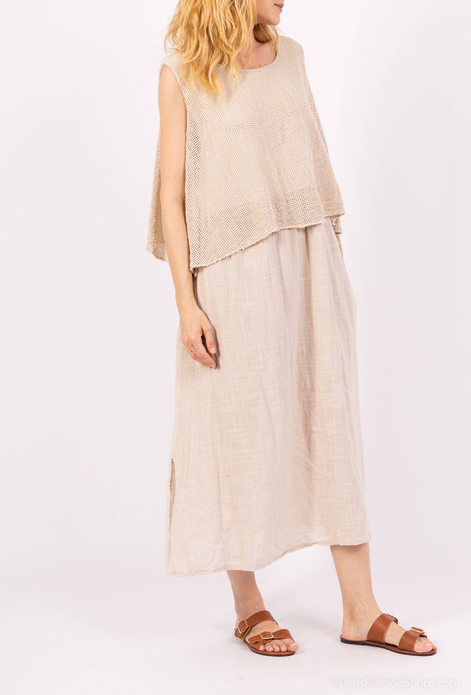 Shyloh – Engroshandel Kjole - Dame – Kjole i to materialer af bomuld 3049622