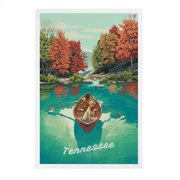 PREMIUM POSTCARDS Tennessee Quiet Explorer Boating Mountain for wholesale by Lantern Press