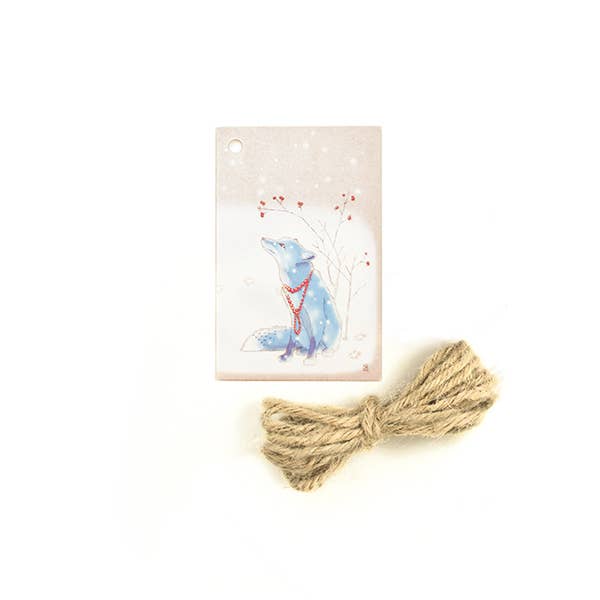 Gift tag Fox in the Snow for wholesale by Bow & Hummingbird