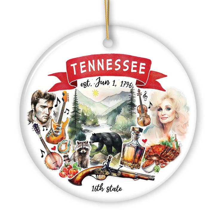 OrnamentallyYou - Wholesale Ornament - Artistic Tennessee State Themes Christmas Ornament5