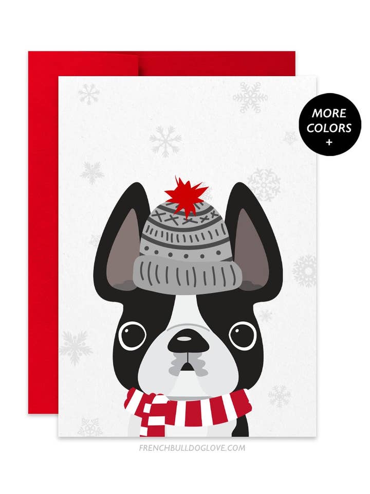 Cozy Pup French Bulldog Holiday Card for wholesale by French Bulldog Love