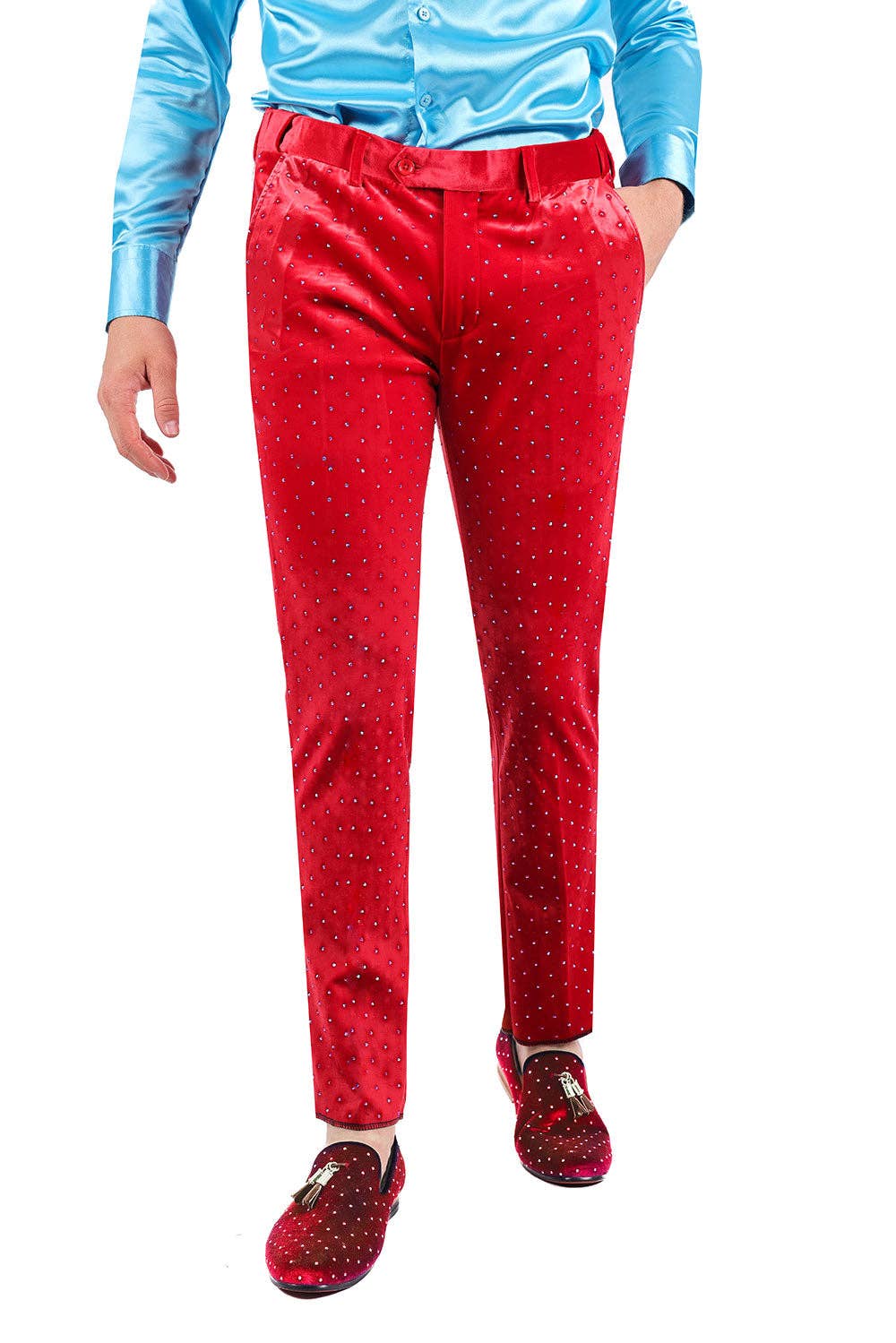 BARABAS - Vente Pantalon de costume – homme - Pantalon chino cintré en velours à strass pour hommes 2CP302017