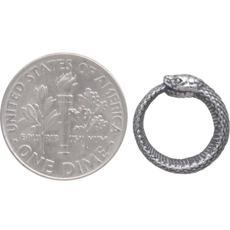 Nina Designs – Brincos de pino por atacado – Brincos Postes Ouroboros em Prata de 1ª Lei ou Bronze 12x12mm5