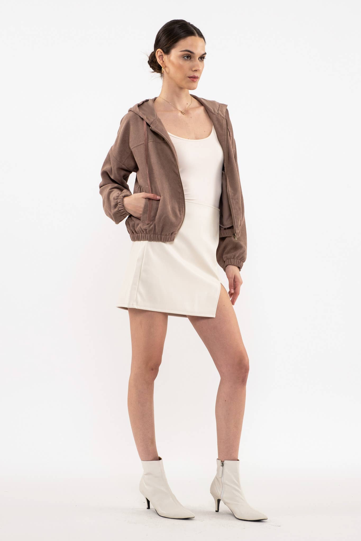 Blu Pepper – Blusão - Mulher por atacado – CASACO DE VELUDO COM ZÍPER44