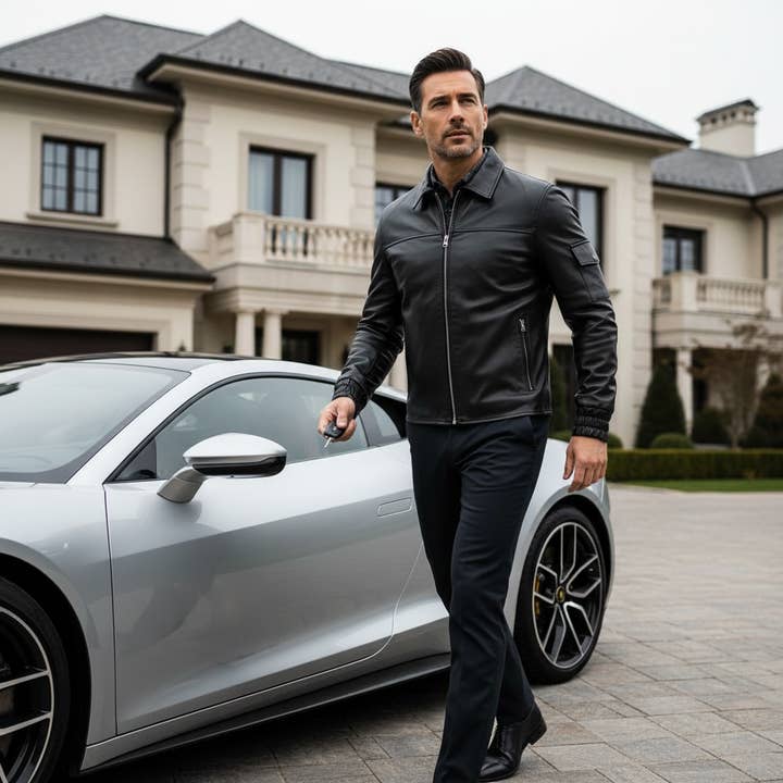 Le Blackwood - Veste en cuir premium pour homme pour la vente par Ameri Mode