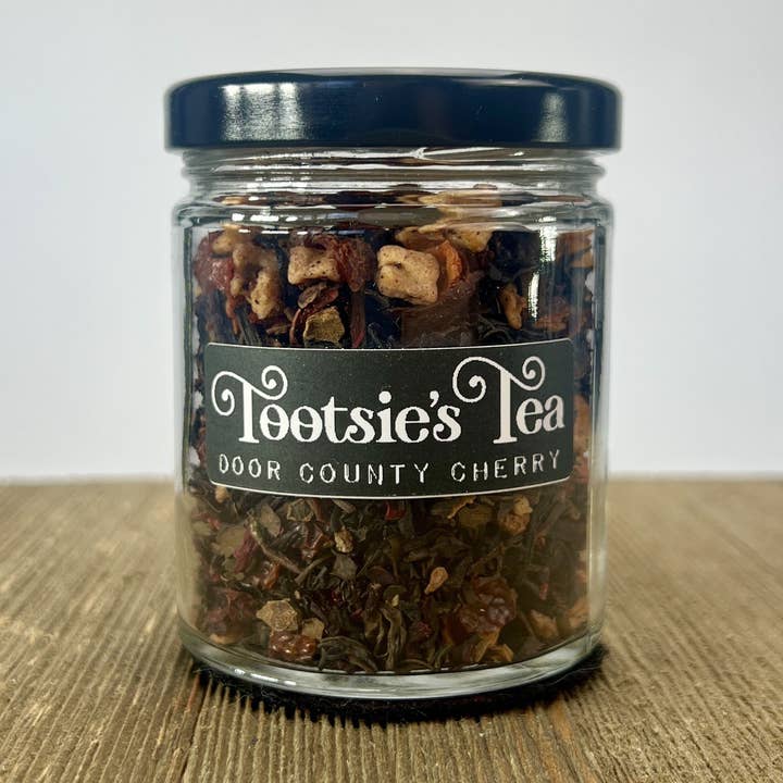 Door County Cherry Tea Jar for wholesale by Tootsie's Tea