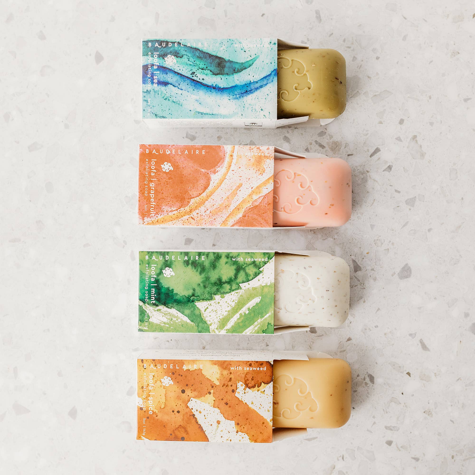 Baudelaire - Wholesale Bar Soap - Sea Loofa Boxed 5oz Bath Soap - 6 Pack2