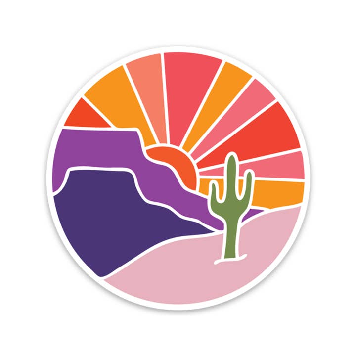 Desert Sunset Vinyl Sticker for wholesale by Row House 14