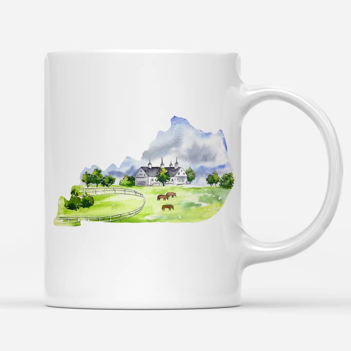 KY Shape Horse Farm - Tasse à café en céramique pour la vente par Barrel Down South