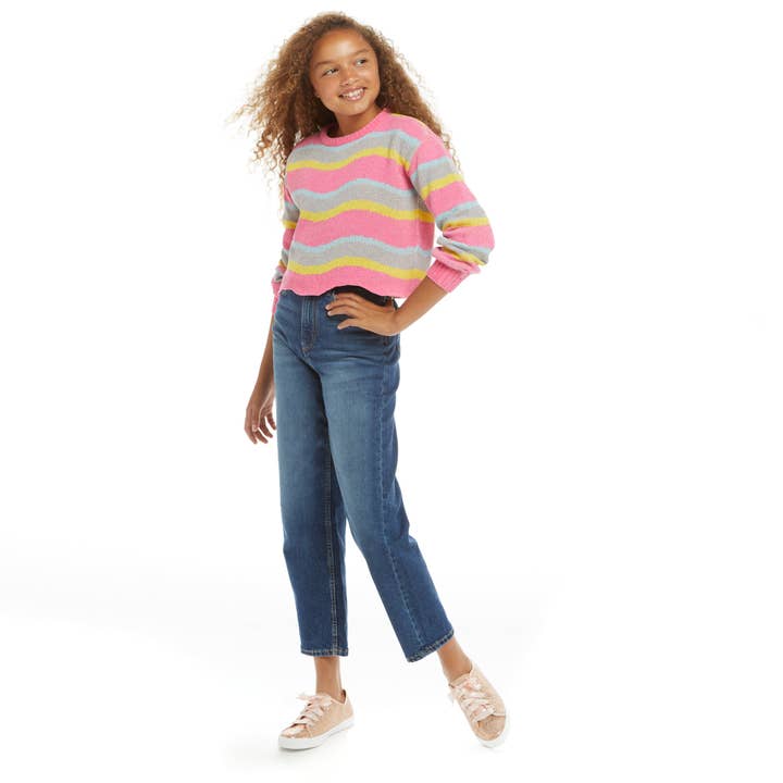 Girls Tween Wavy Chenille Hem Sweater for wholesale on Faire