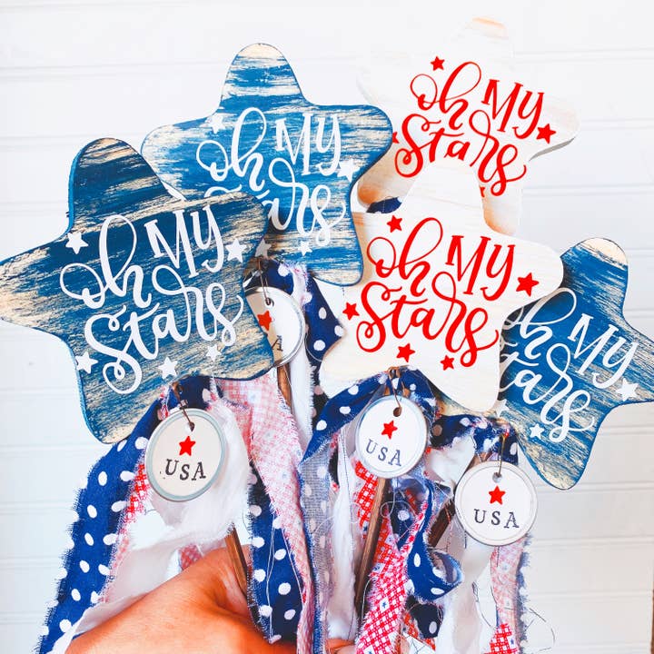 4th of July Star Pick for wholesale by Twigs and Papers