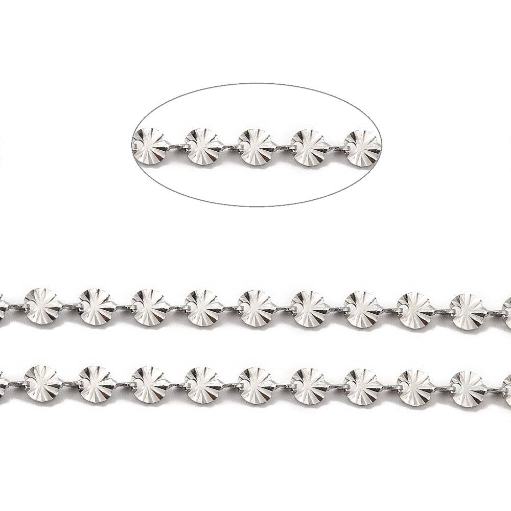 Love, Paige Designs - Wholesale Schakelketting - Zilveren Zonnestraal Schakelketting Per Voet - Roestvrij Staal1