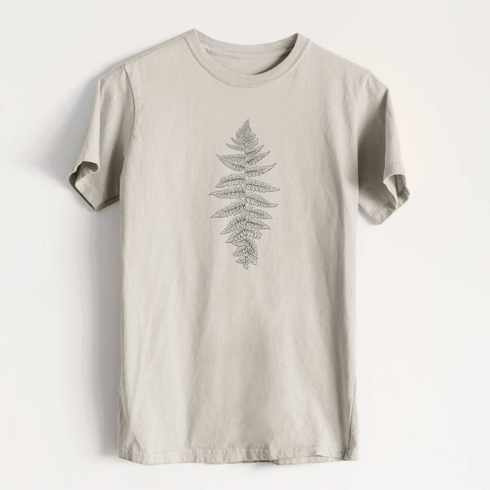 Because Tees - Wholesale Screen Printed T-Shirt - Unisex - Athyrium filix femina - Lady Fern - Heavyweight Men's 100% Organic Cotton Tee0