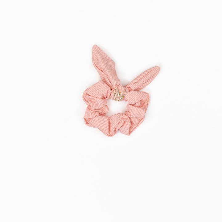 Girls Mini Poolside Hunny Pink Coral Scrunchie for wholesale by Hunny Bunny Collection