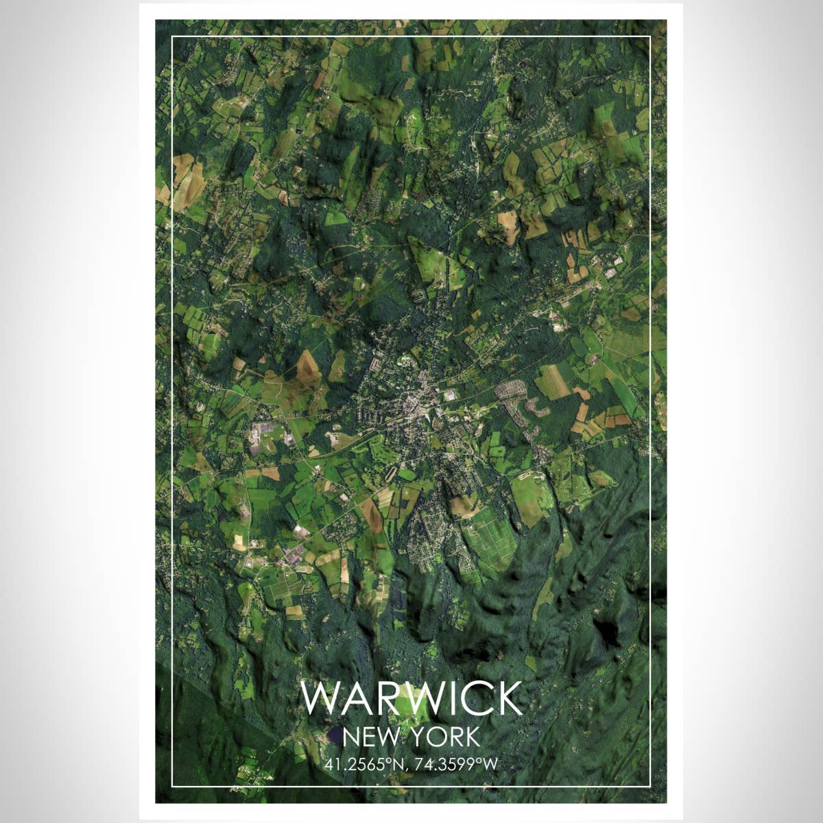 JACE.design - Wholesale Art Print - Warwick NY Map Print Satellite2
