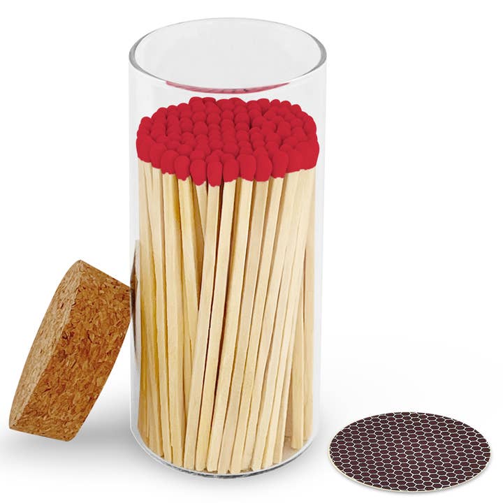 Thankful Greetings - Wholesale Matches - 4" Matches in Large Chic Cork Top Jar - Color(s) of Choice21