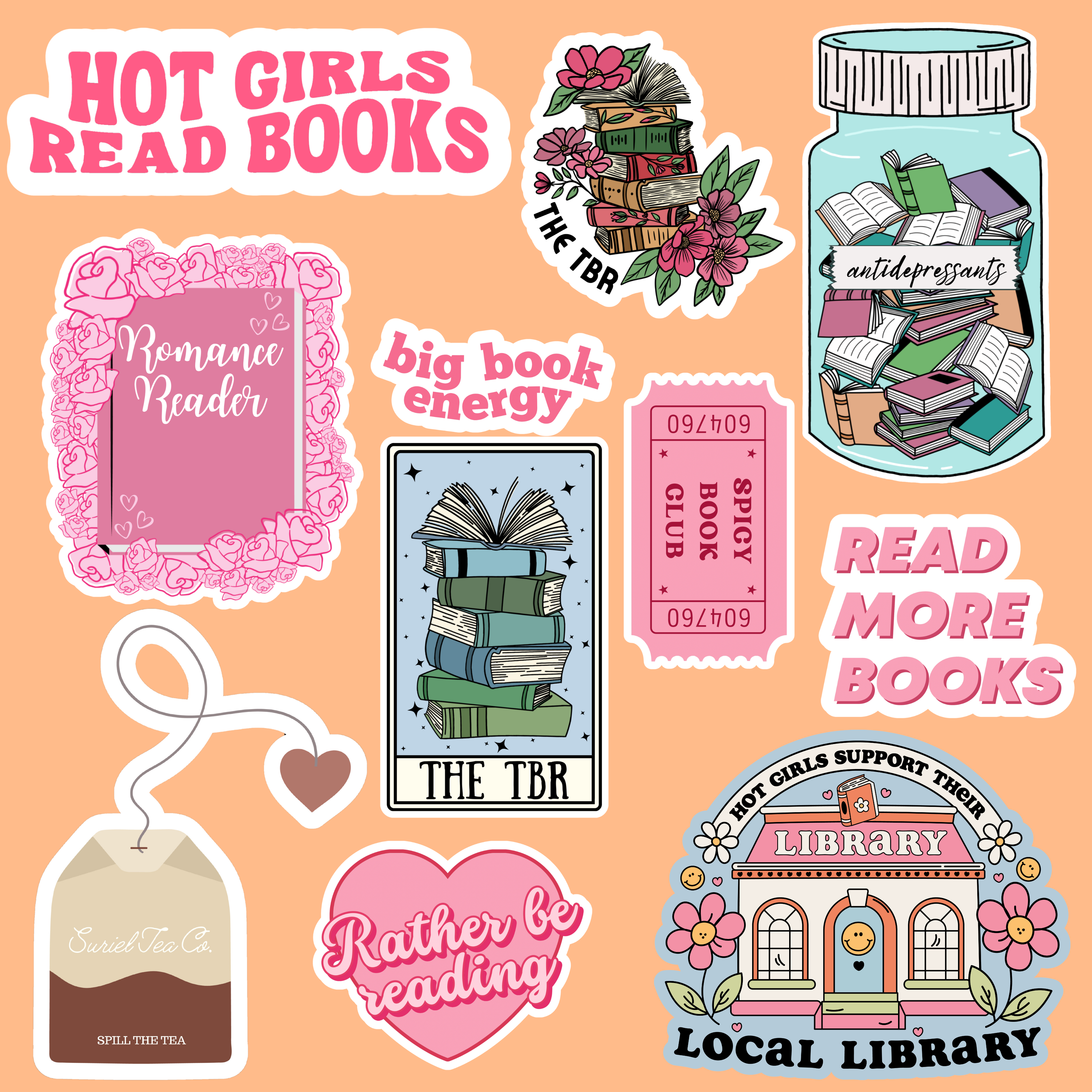 Tally Plant Club - Wholesale Sticker - Kindle Bookish Sticker Bundle Pack - 103
