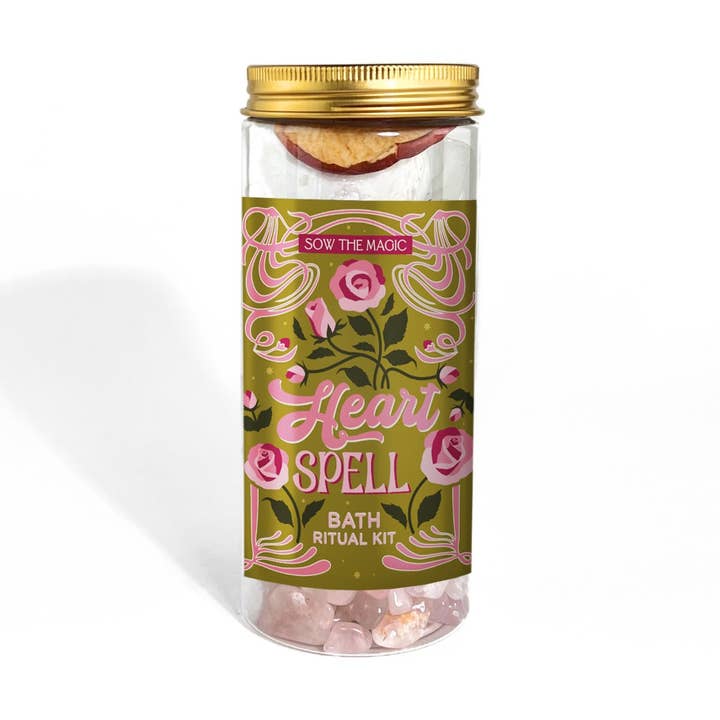 Heartspell Bath Ritual Kit with Rose Quartz for wholesale by Sow the Magic