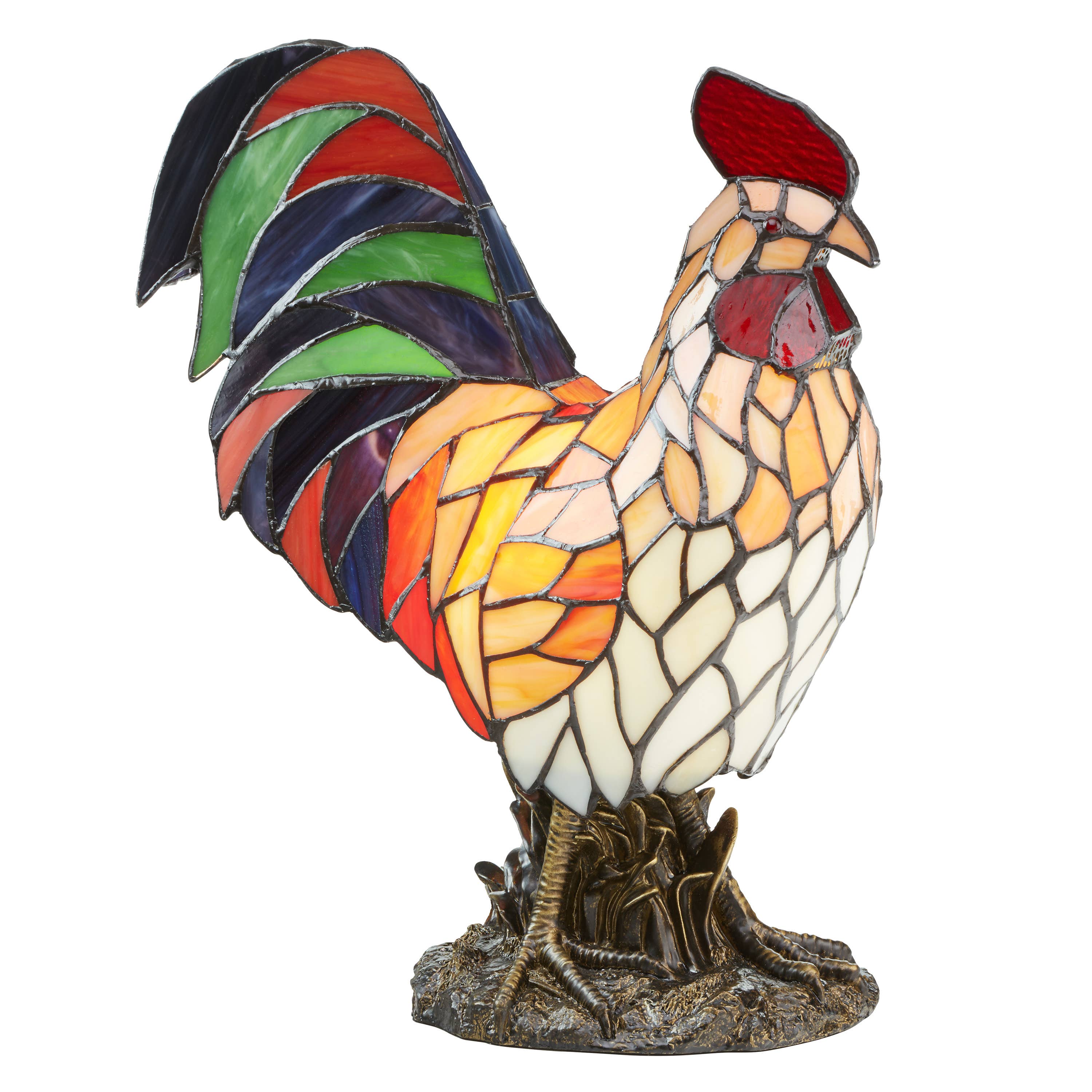 River of Goods - Wholesale Accent/Desk Lamp - 15"H Tiffany-style Rooster Multi-Color Novelty Accent Lamp1