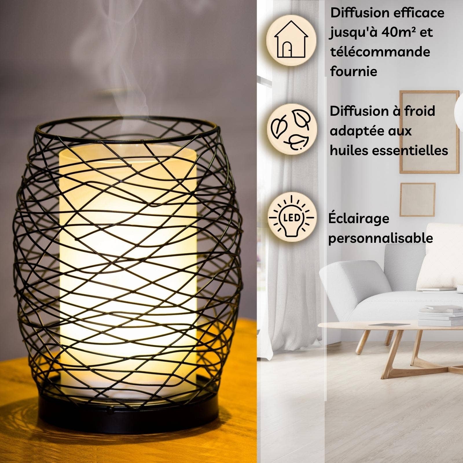 Zen'Arôme - Wholesale Electronic Diffuser - Volupsia Glass and Metal Aroma Diffuser + Remote Control1
