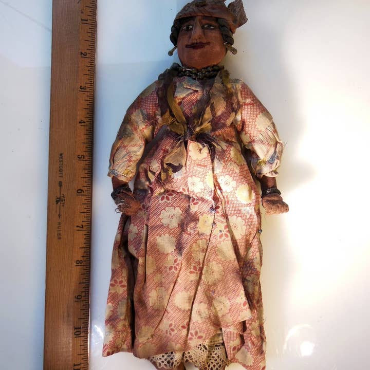 Jane A Gordon: Jewelry Art Gifts Inspiration - Wholesale Doll - Kids - Antique Rag Doll, Smiling Woman with Jewelry from 1800's2