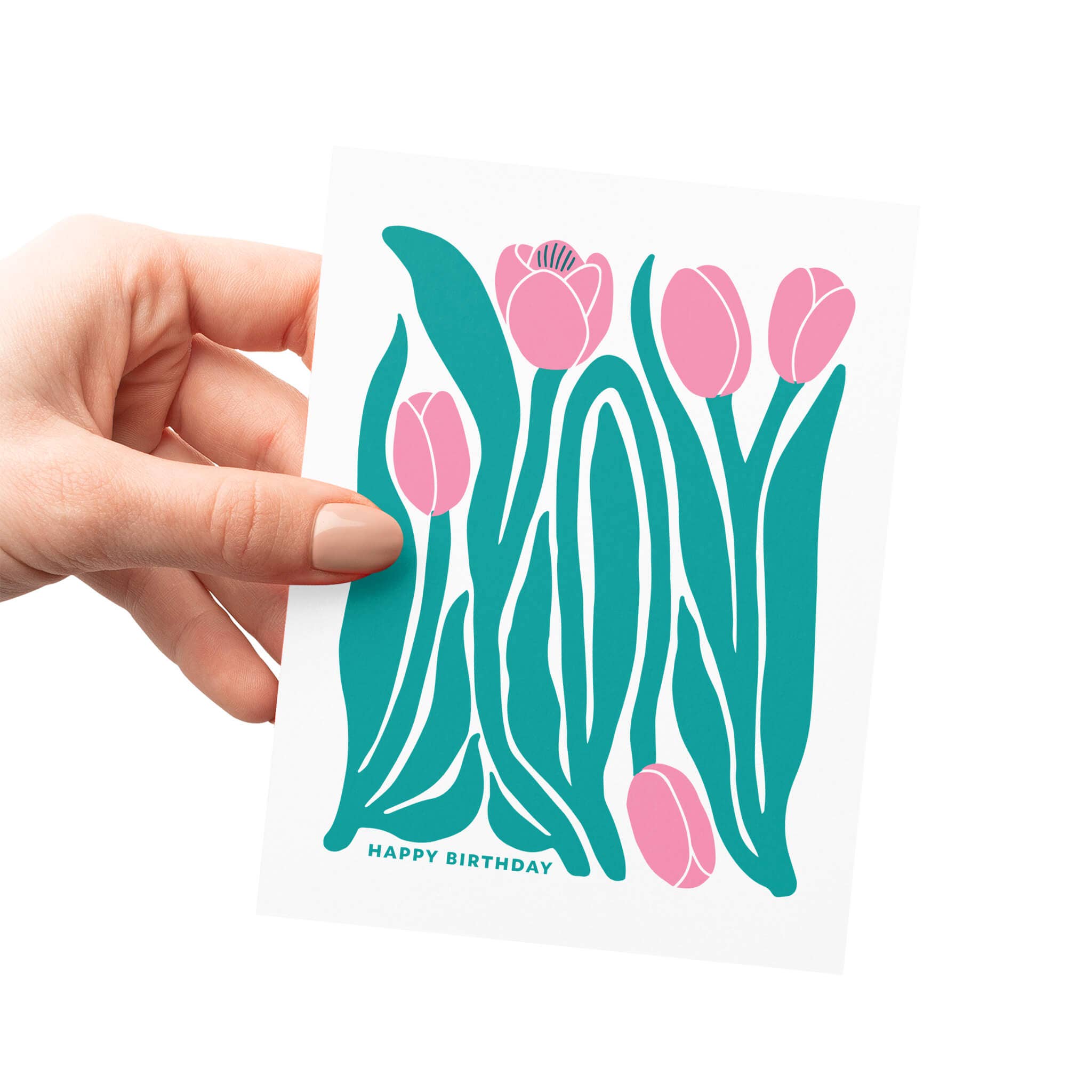 Friendly Fire Paper - Wholesale Birthday Card - Tulips Birthday Letterpress Card1
