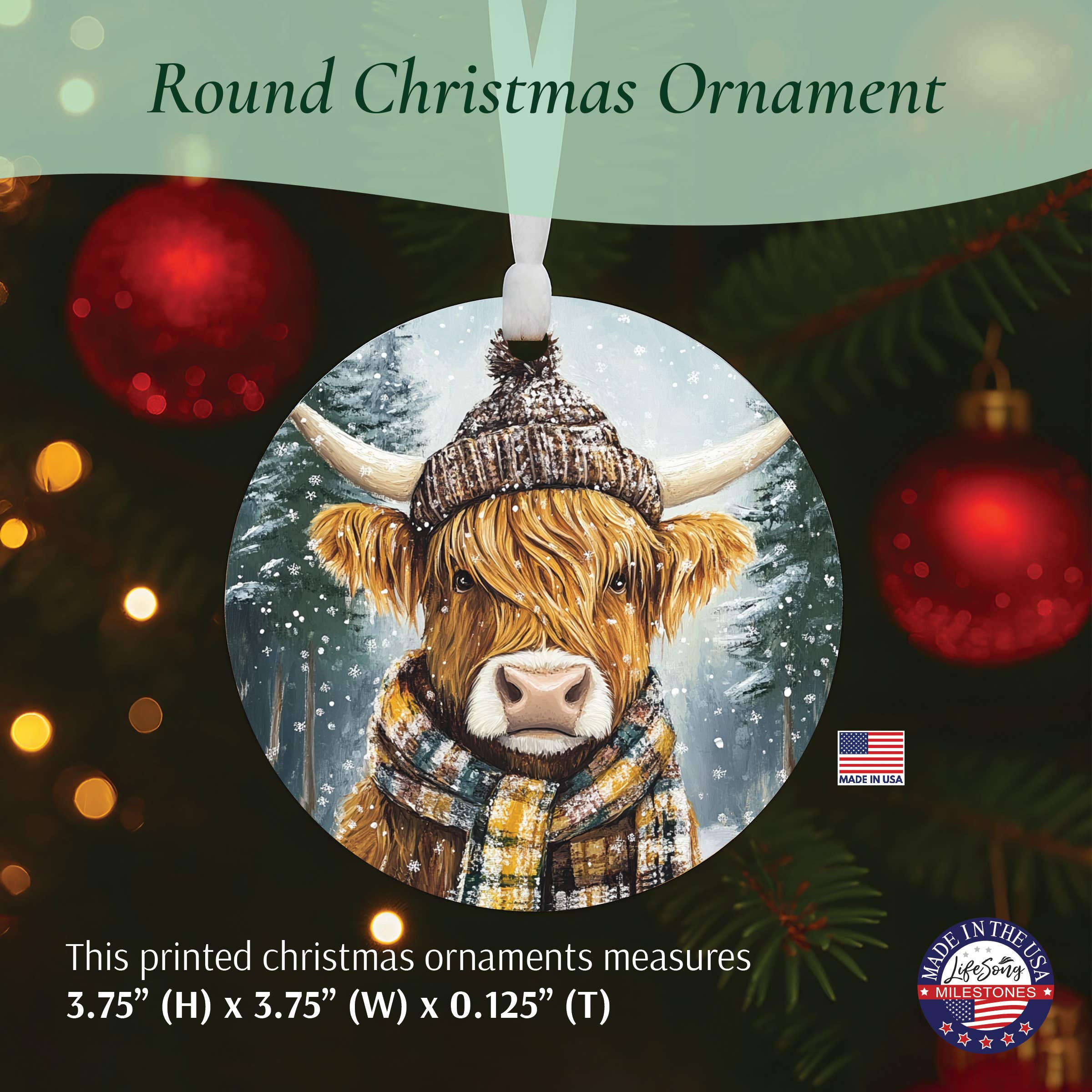 LifeSong Milestones - Wholesale Ornament - Highland Cow Christmas Ornament – Holiday Accessories6