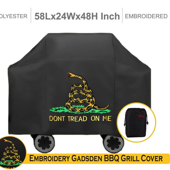 Dont Tread On Me (Gadsden) Housse de barbecue brodée 15,2 cm pour la vente par G128