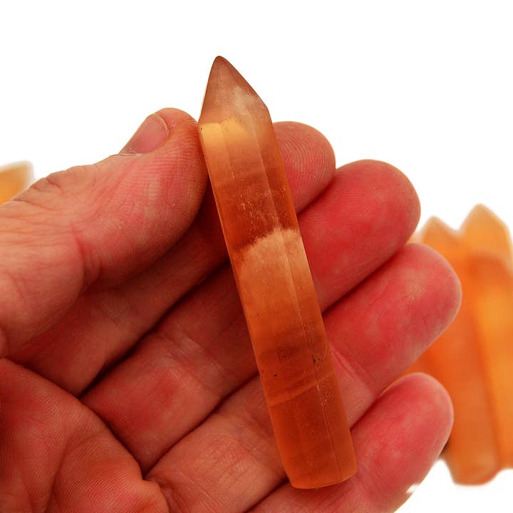 Kaia & Crystals - Wholesale Spiritual Stone/Crystal - Honey Calcite Small Crystal Point (65mm - 70mm)8