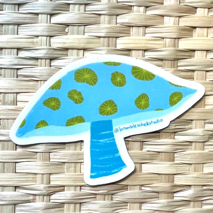 Short Mushroom Sticker for wholesale by Bramble Schell Studio