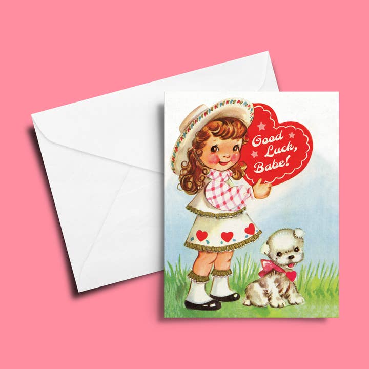 Good Luck Babe Greeting Card for wholesale by Petty Party