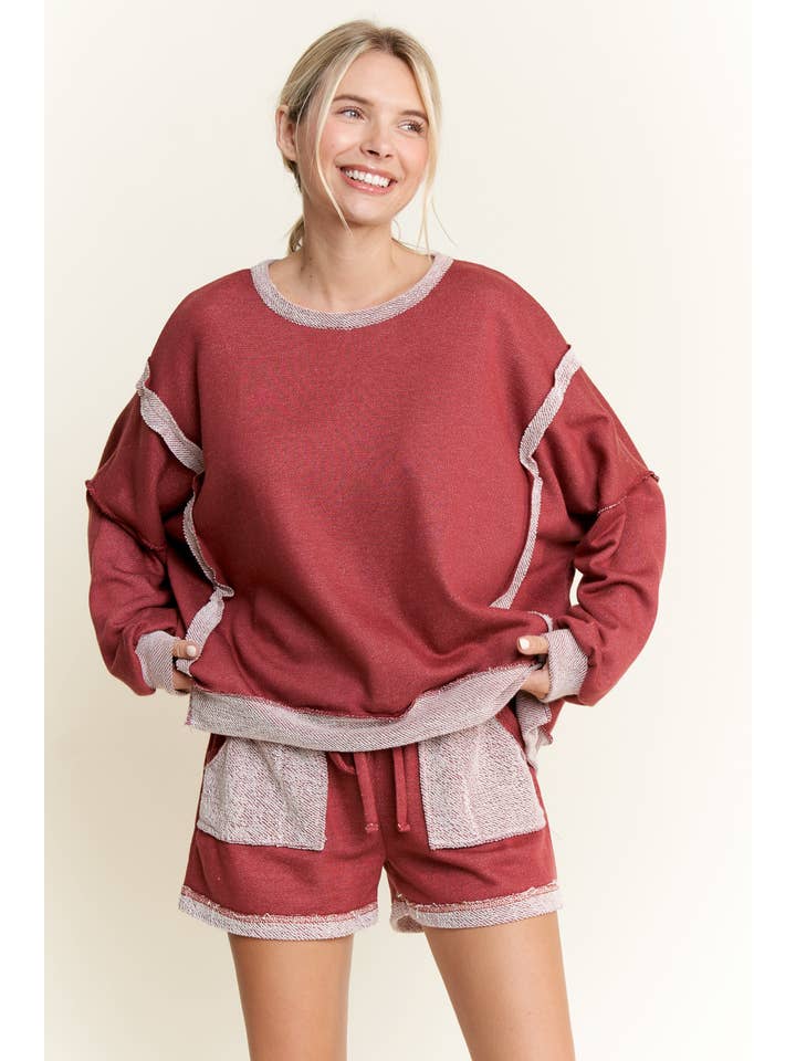 J.Her - Wholesale Sweatshirt - Women's - LoopTerry LongSleeve Crewneck top HT5781
