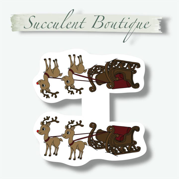 Reindeer & Sled Magnetic Bookmark for wholesale by Succulent Boutique