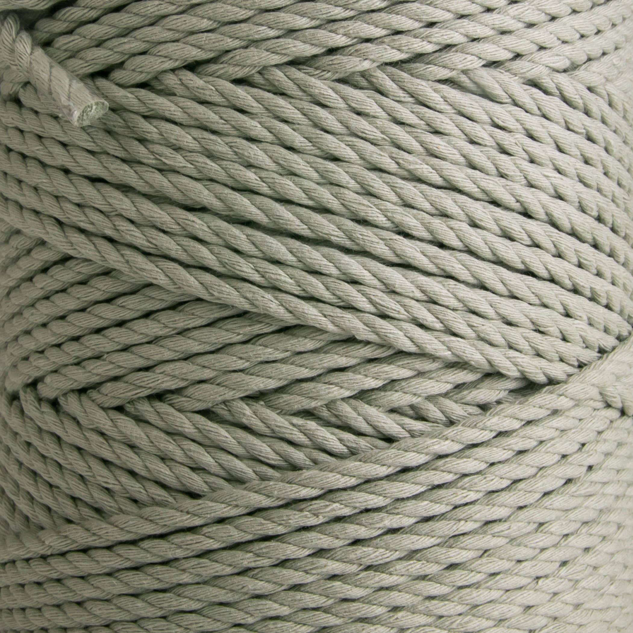 MB Cordas - Wholesale Yarn - 4MM 3 Strand Twisted Macrame Cotton Rope 1kg SAGE GREEN 140-145m  Macrame Rope 3 ply Craft String3