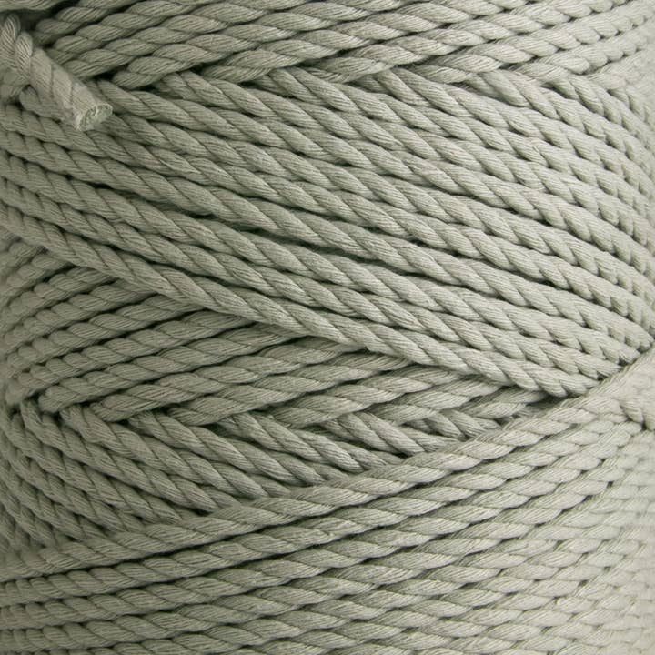 MB Cordas - Wholesale Yarn - 4MM 3 Strand Twisted Macrame Cotton Rope 1kg SAGE GREEN 140-145m Macrame Rope 3 ply Craft String3