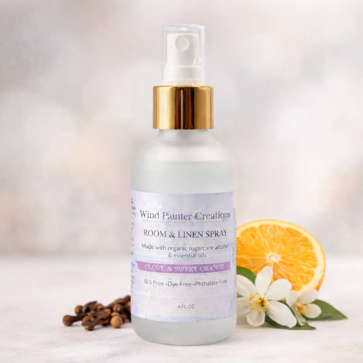 Room & Linen Spray made with Essential Oils- NEW Recipe for wholesale by Wind Painter Creations LLC