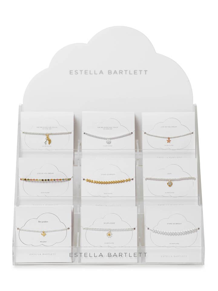 Colliers et bracelets en acrylique POS pour la vente par Estella Bartlett