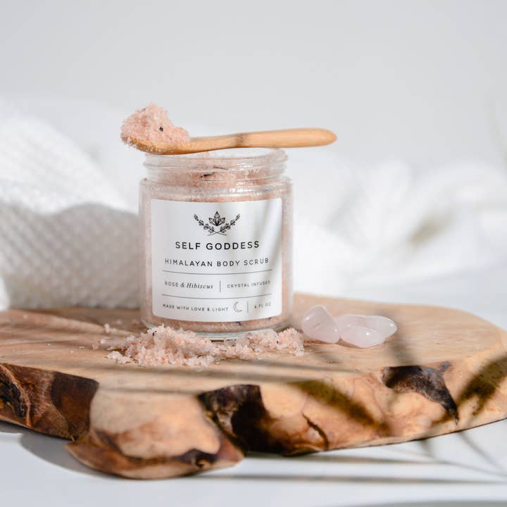 Self goddess - Wholesale Body Scrub/Exfoliant - Himalayan Rose and Hibiscus Body Scrub - Crystal Infused