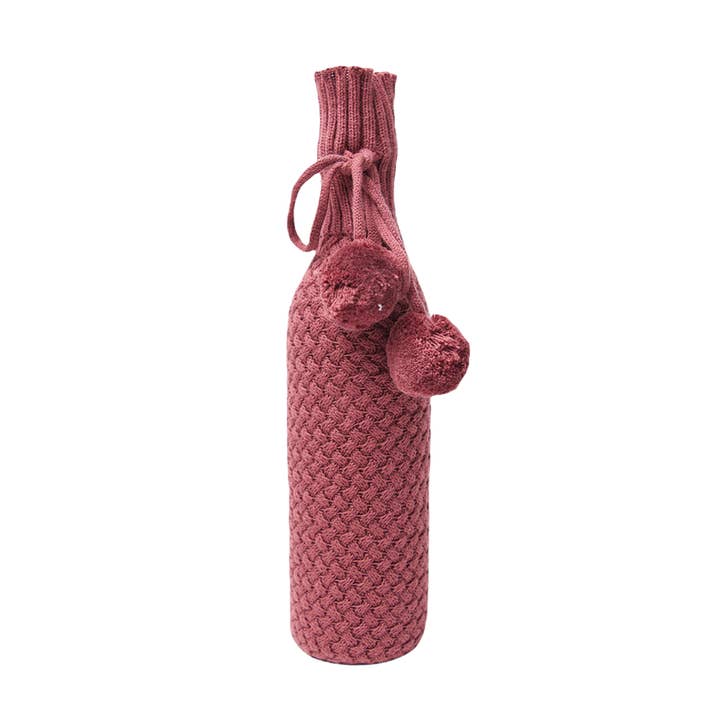 Wine Sleeve - Criss Cross - Rosewood for wholesale by Pink Lemonade