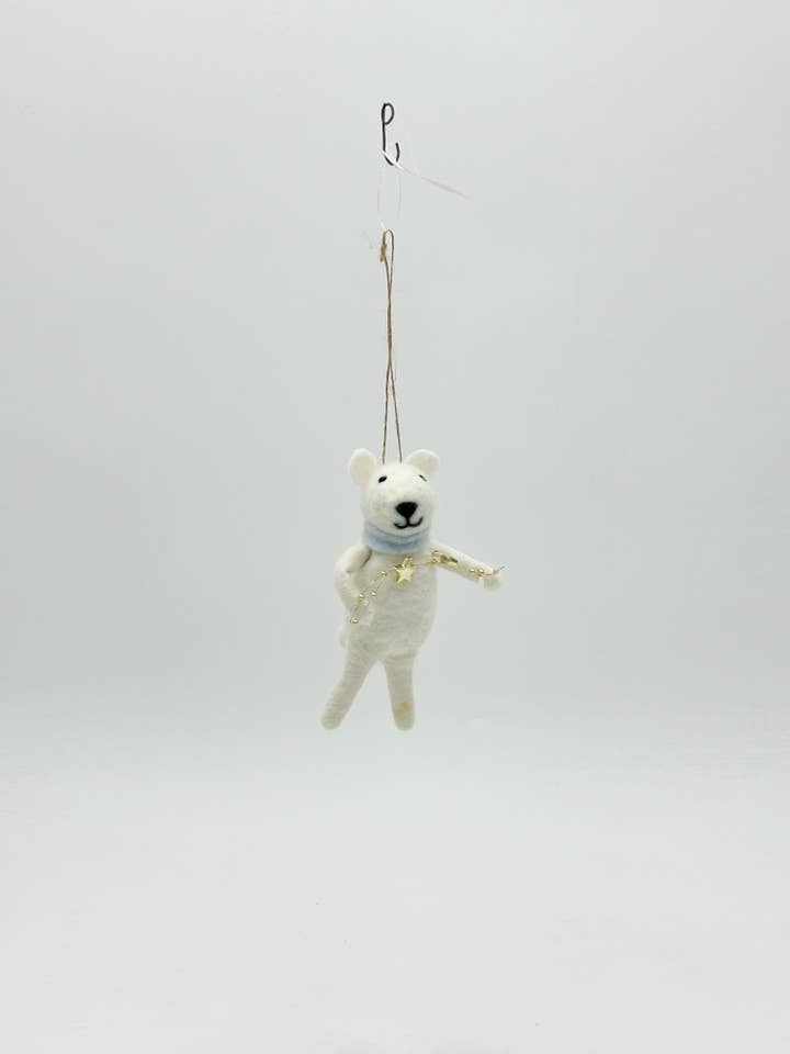Felt Christmas Polar Bear Decorative Figurine for wholesale by Kalid Christmas