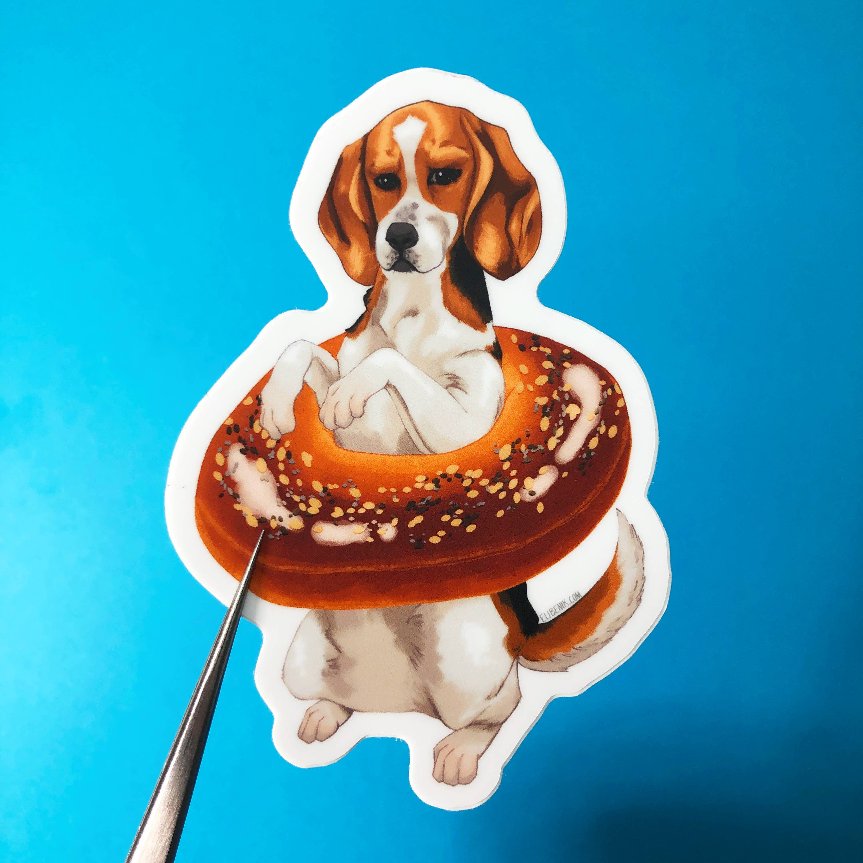 Eli Benik - Wholesale Sticker - Beagle Bagel bakery dog heavy duty waterproof vinyl sticker2