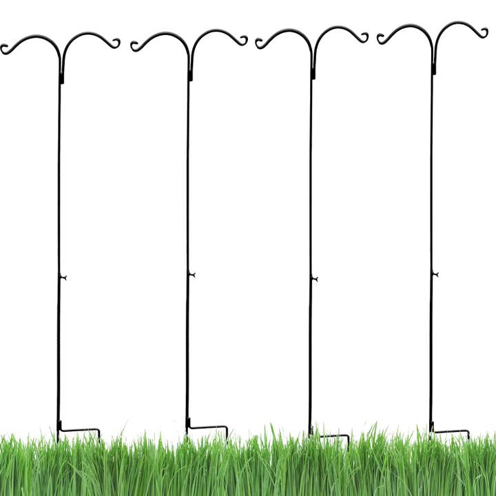 Ashman Online - Wholesale Outdoor Ornament/Decor - Ashman Shepherds Hook 65 Inch Two Sided Shepherd Hook, 1/2 Inch Thick, Super Strong, Rust Resistant Steel Hook for Hanging Plant Baskets, 4 Pack