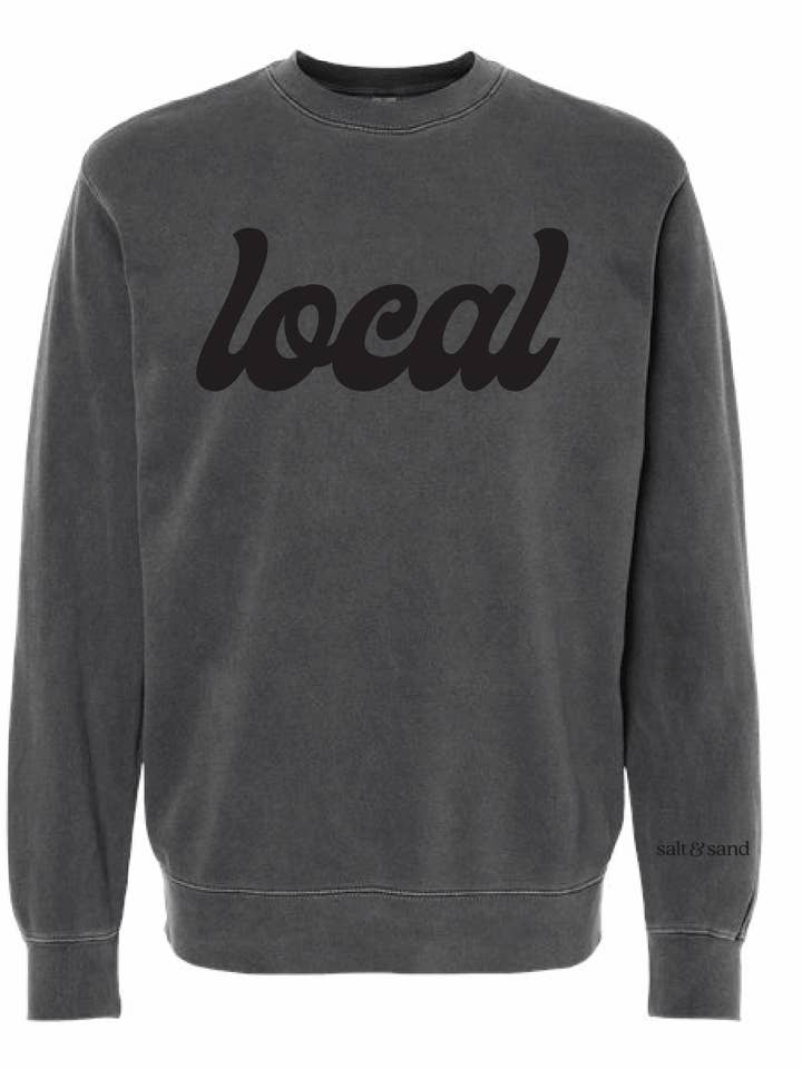Midweight Pigment-Dyed Crewneck Sweatshirt / Pigment Black / Local for wholesale by Salt & Sand