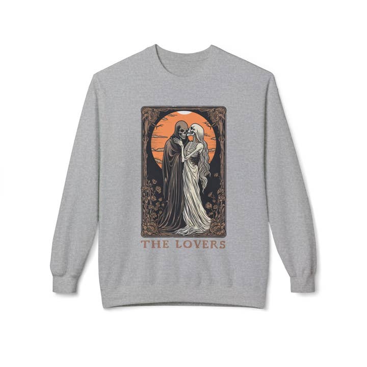 Goth Cloth Co. – wholesale Sweatshirt med tryck - Unisex – Älskarna Tarot Skelett Tröja