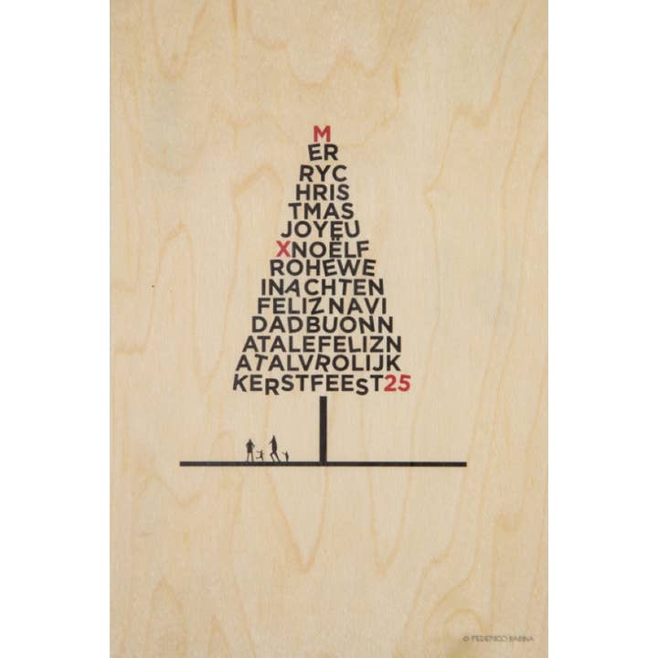 Wood Postcard Greetings 2 FB Sapin for wholesale by Woodhi