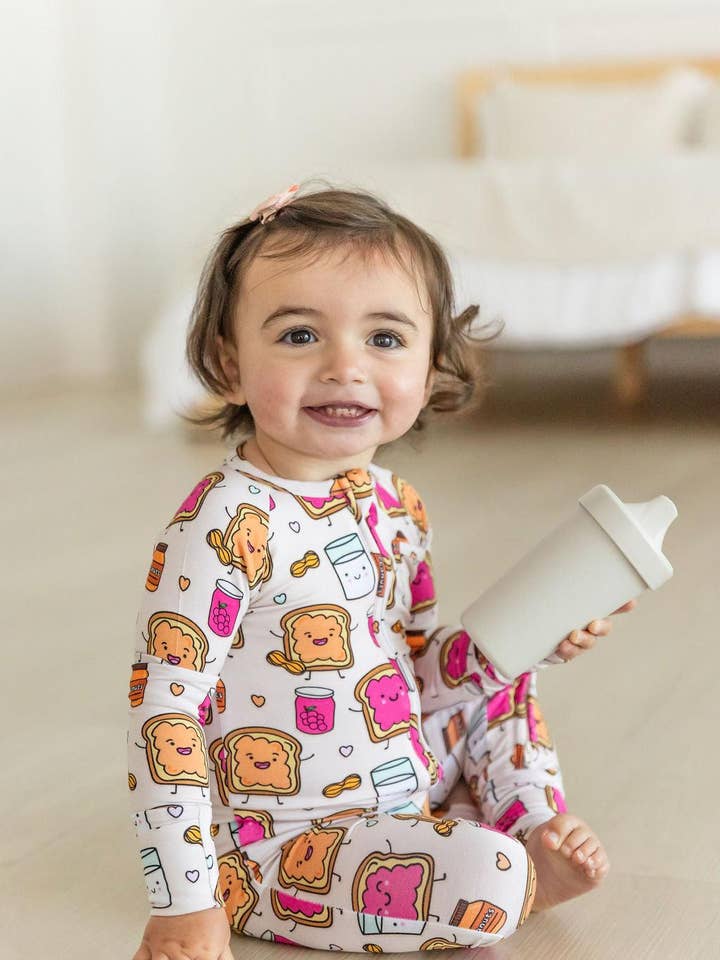 PB & Grape - Wholesale Jumpsuit - Baby - Peanut Butter Jelly Zip Romper2