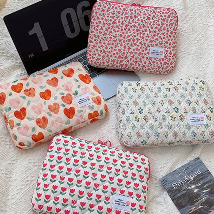 Dipped Shop - Wholesale Laptop/Tablet Case - Women's - Flower Love Print Cute Laptop Ipad Bag DPB29248