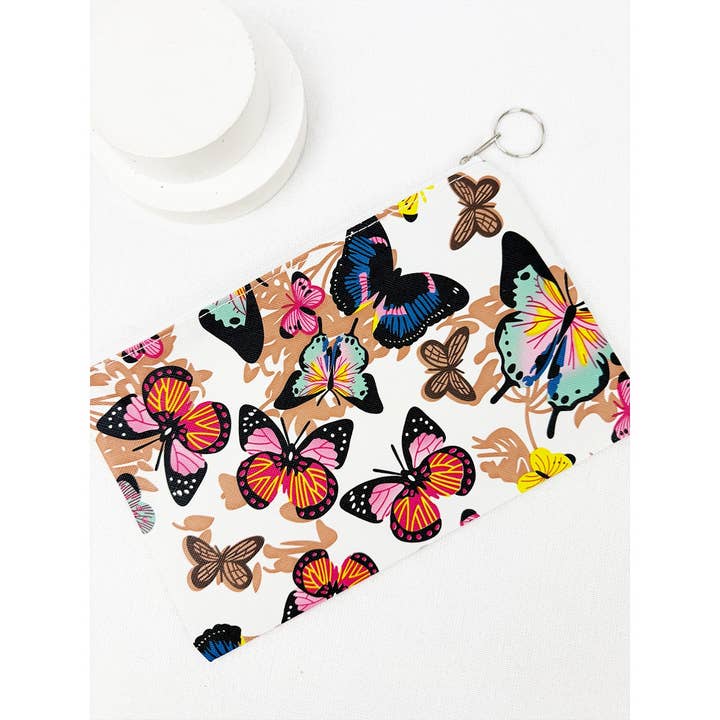 MIX COLOR Colorful Butterfly Theme Coin Purse with Key Ring for wholesale on Faire1