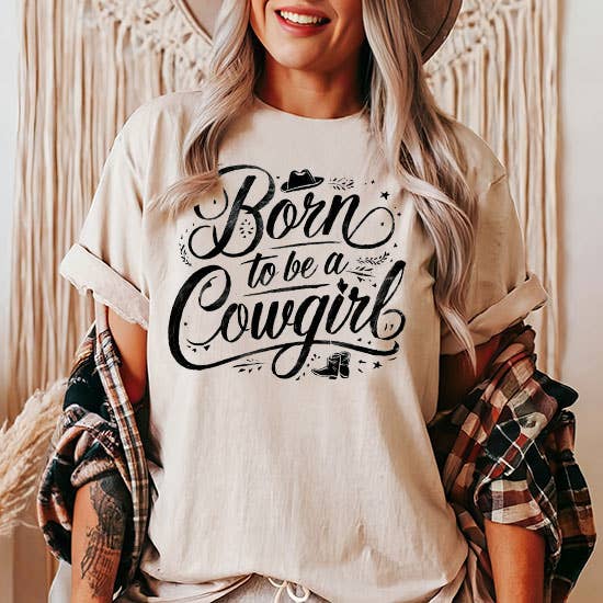 BORN TO BE A COWGIRL WESTERN GRAPHIC TEE for wholesale by LaLaSista